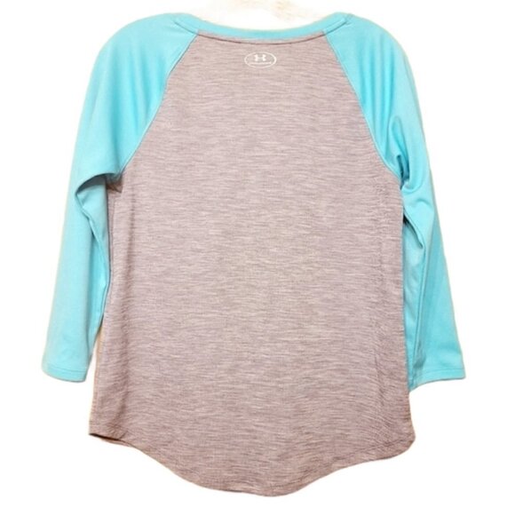 Under Armour | Women's Teal/Gray Heat Gear Raglan Tee (Size Small) - Picture 7 of 7
